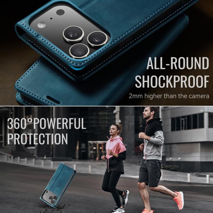 For iPhone 17 Pro Max CaseMe 033 Calf Leather Lining Microfibre RFID Blocking Phone Case