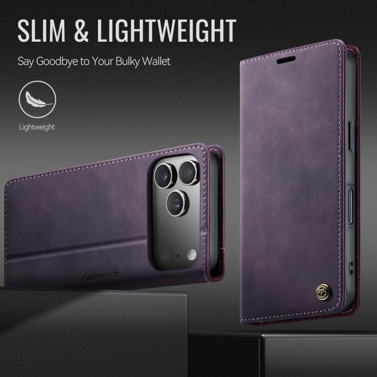 For iPhone 17 Pro Max CaseMe 033 Calf Leather Lining Microfibre RFID Blocking Phone Case