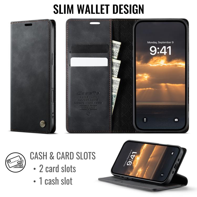 For iPhone Air CaseMe 033 Calf Leather Lining Microfibre RFID Blocking Phone Case