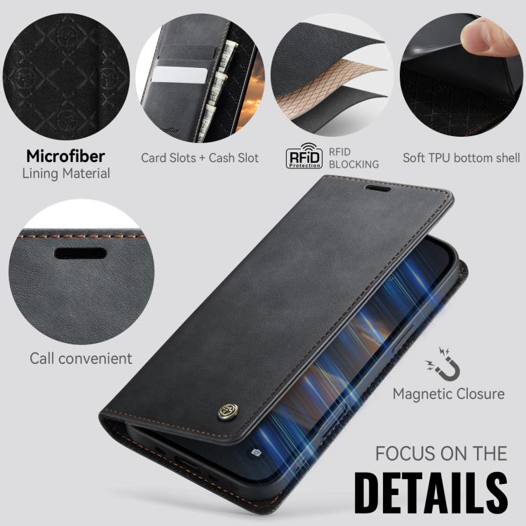 For iPhone Air CaseMe 033 Calf Leather Lining Microfibre RFID Blocking Phone Case