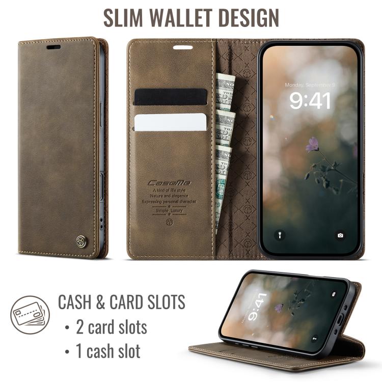 For iPhone Air CaseMe 033 Calf Leather Lining Microfibre RFID Blocking Phone Case
