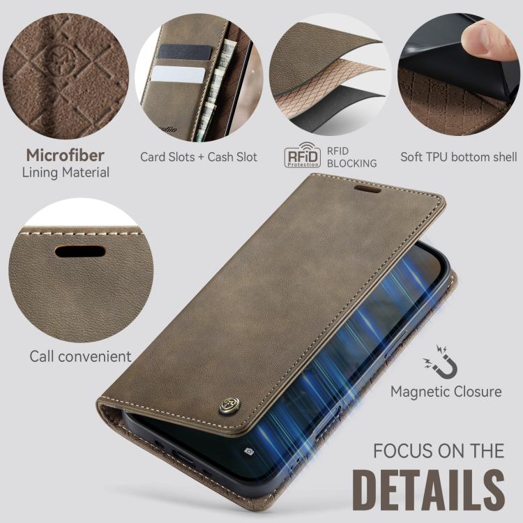 For iPhone Air CaseMe 033 Calf Leather Lining Microfibre RFID Blocking Phone Case
