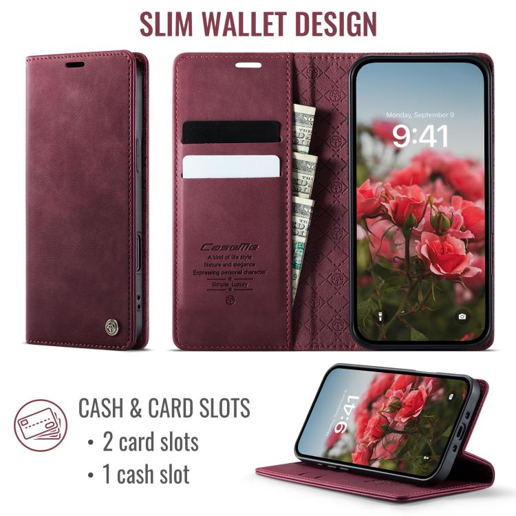 For iPhone Air CaseMe 033 Calf Leather Lining Microfibre RFID Blocking Phone Case