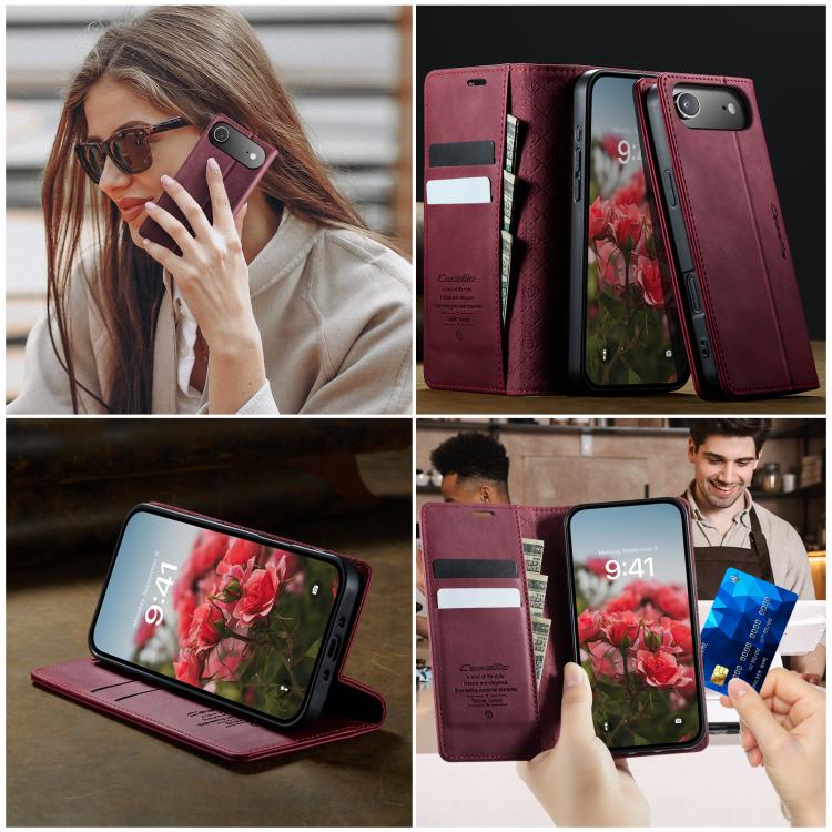 For iPhone Air CaseMe 033 Calf Leather Lining Microfibre RFID Blocking Phone Case
