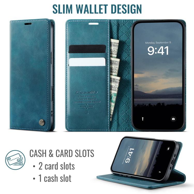 For iPhone Air CaseMe 033 Calf Leather Lining Microfibre RFID Blocking Phone Case