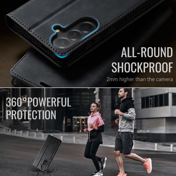 For Samsung Galaxy A56 5G CaseMe 033 Calf Leather Lining Microfibre RFID Blocking Phone Case