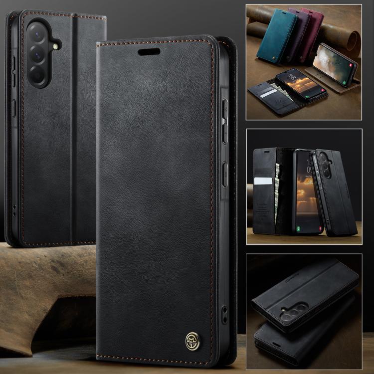 For Samsung Galaxy A56 5G CaseMe 033 Calf Leather Lining Microfibre RFID Blocking Phone Case