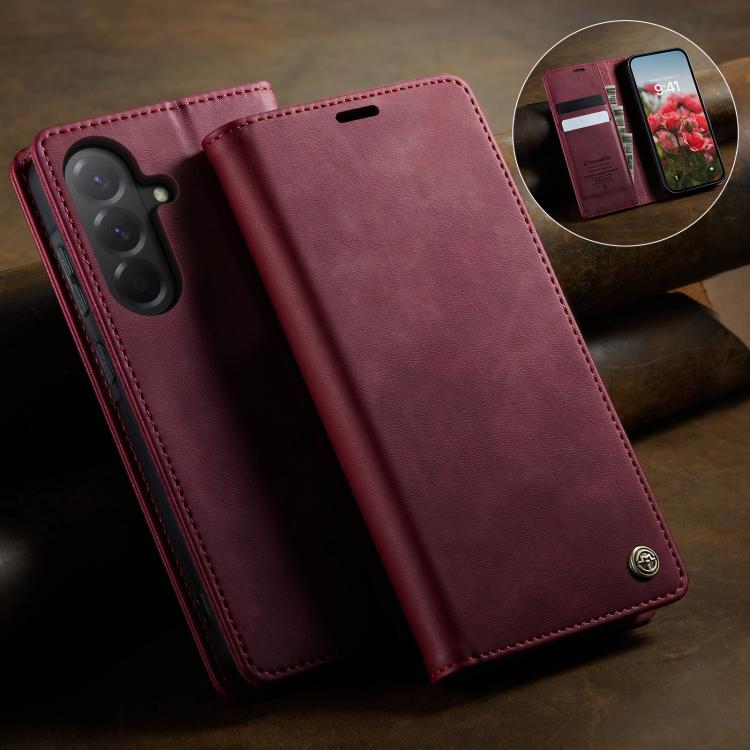 For Samsung Galaxy A56 5G CaseMe 033 Calf Leather Lining Microfibre RFID Blocking Phone Case