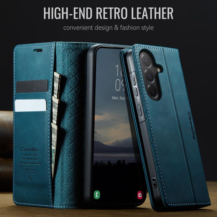 For Samsung Galaxy A56 5G CaseMe 033 Calf Leather Lining Microfibre RFID Blocking Phone Case