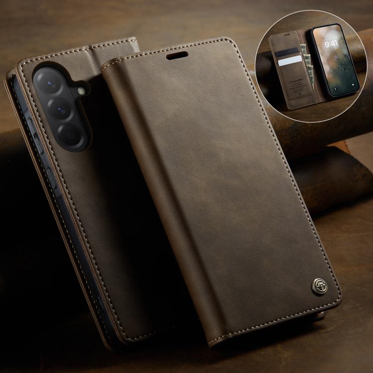 For Samsung Galaxy A36 5G CaseMe 033 Calf Leather Lining Microfibre RFID Blocking Phone Case