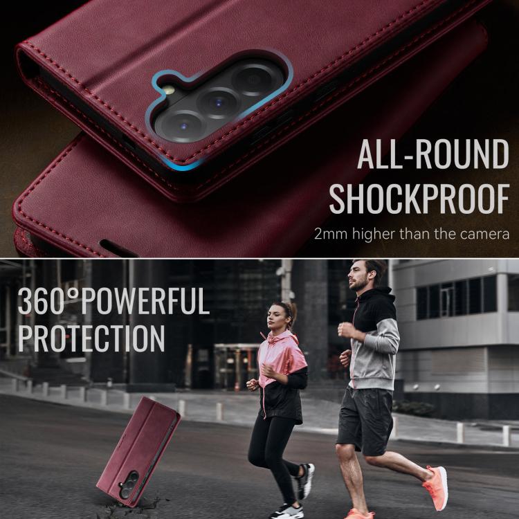 For Samsung Galaxy A36 5G CaseMe 033 Calf Leather Lining Microfibre RFID Blocking Phone Case