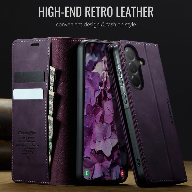 For Samsung Galaxy A36 5G CaseMe 033 Calf Leather Lining Microfibre RFID Blocking Phone Case