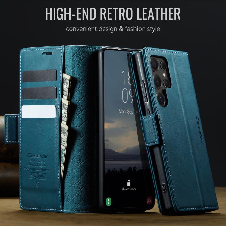 For Samsung Galaxy S25 Ultra 5G CaseMe 033 Calf Leather Lining Microfibre RFID Blocking Phone Case