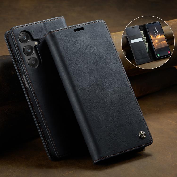 For Samsung Galaxy A16 5G CaseMe 033 Calf Leather Lining Microfibre RFID Blocking Phone Case