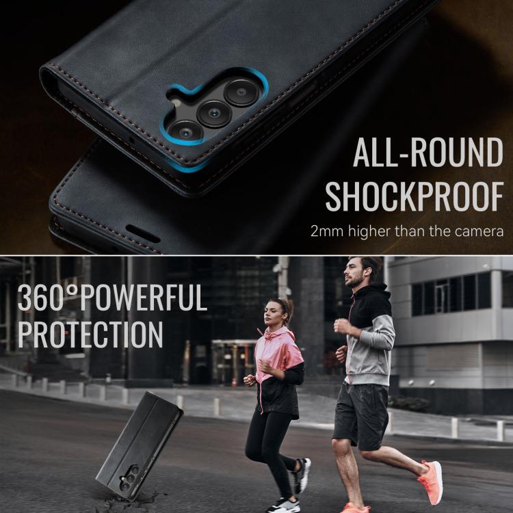 For Samsung Galaxy A16 5G CaseMe 033 Calf Leather Lining Microfibre RFID Blocking Phone Case