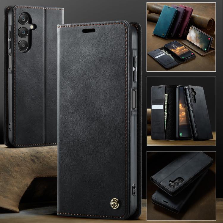 For Samsung Galaxy A16 5G CaseMe 033 Calf Leather Lining Microfibre RFID Blocking Phone Case