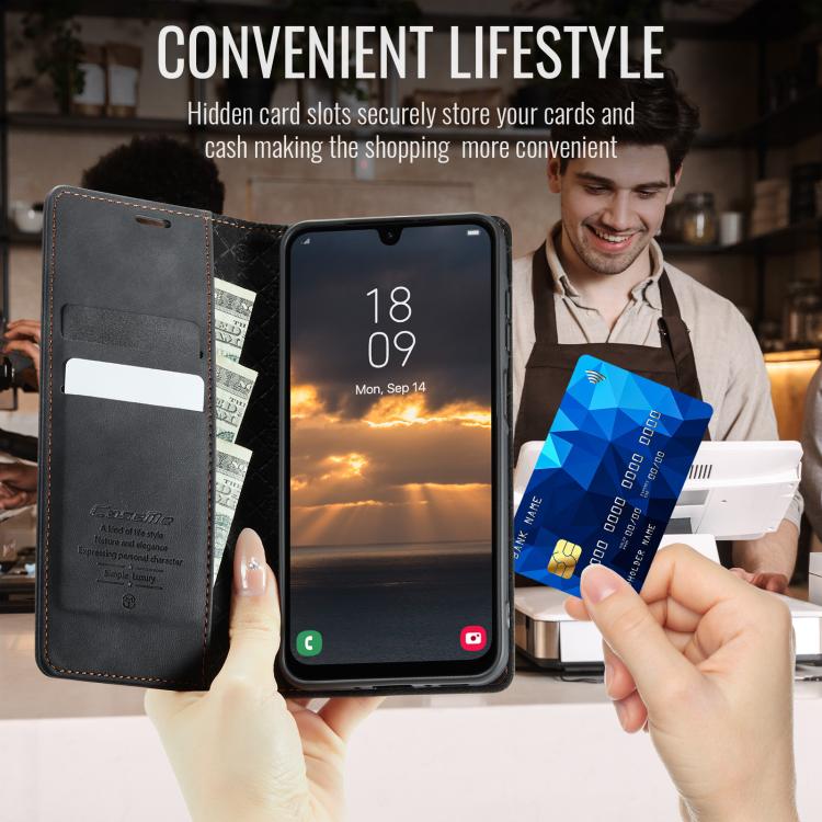 For Samsung Galaxy A16 5G CaseMe 033 Calf Leather Lining Microfibre RFID Blocking Phone Case