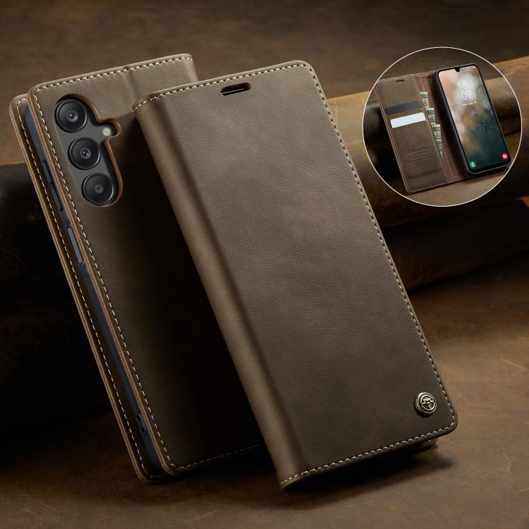 For Samsung Galaxy A16 5G CaseMe 033 Calf Leather Lining Microfibre RFID Blocking Phone Case