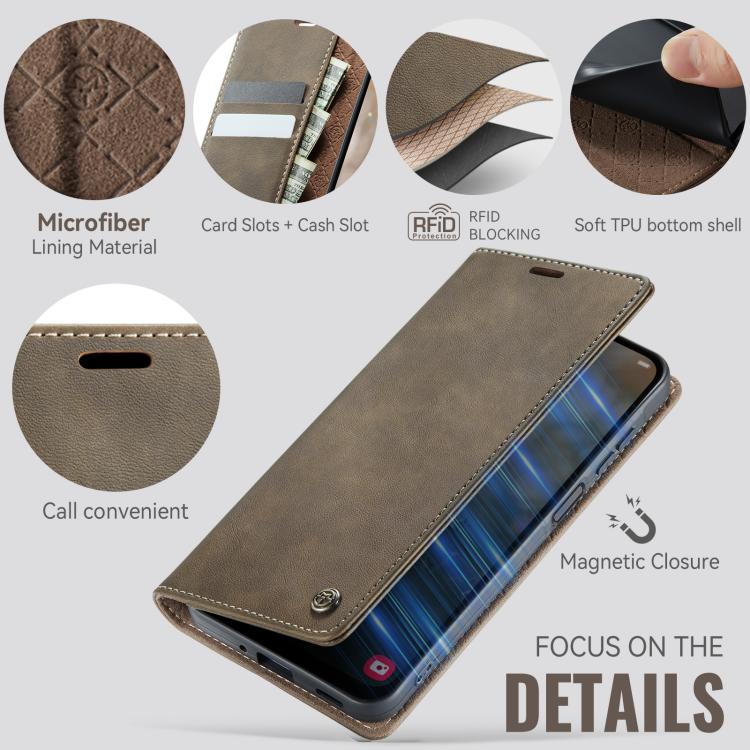 For Samsung Galaxy A16 5G CaseMe 033 Calf Leather Lining Microfibre RFID Blocking Phone Case
