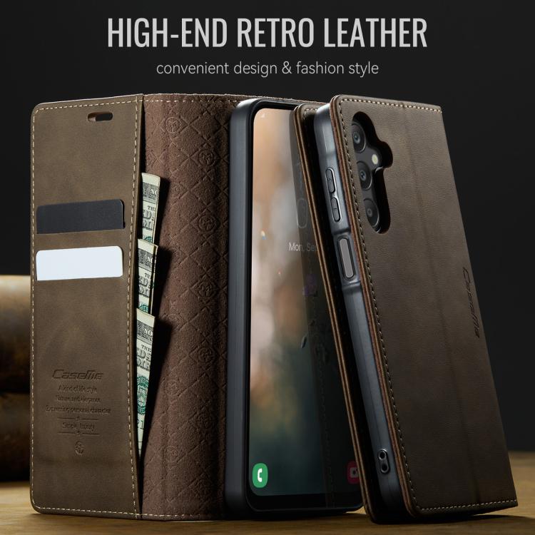 For Samsung Galaxy A16 5G CaseMe 033 Calf Leather Lining Microfibre RFID Blocking Phone Case
