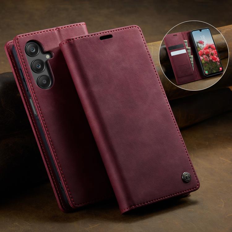 For Samsung Galaxy A16 5G CaseMe 033 Calf Leather Lining Microfibre RFID Blocking Phone Case