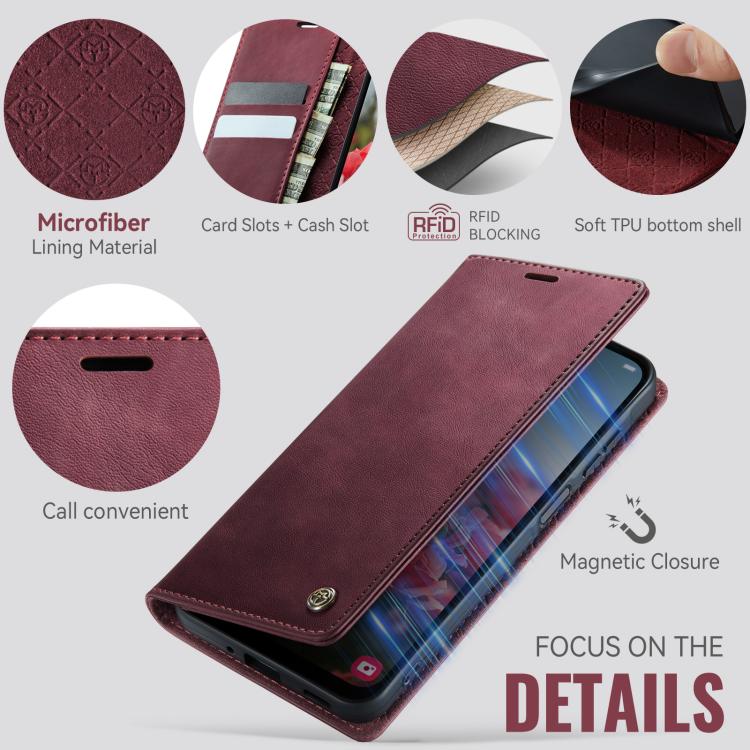 For Samsung Galaxy A16 5G CaseMe 033 Calf Leather Lining Microfibre RFID Blocking Phone Case