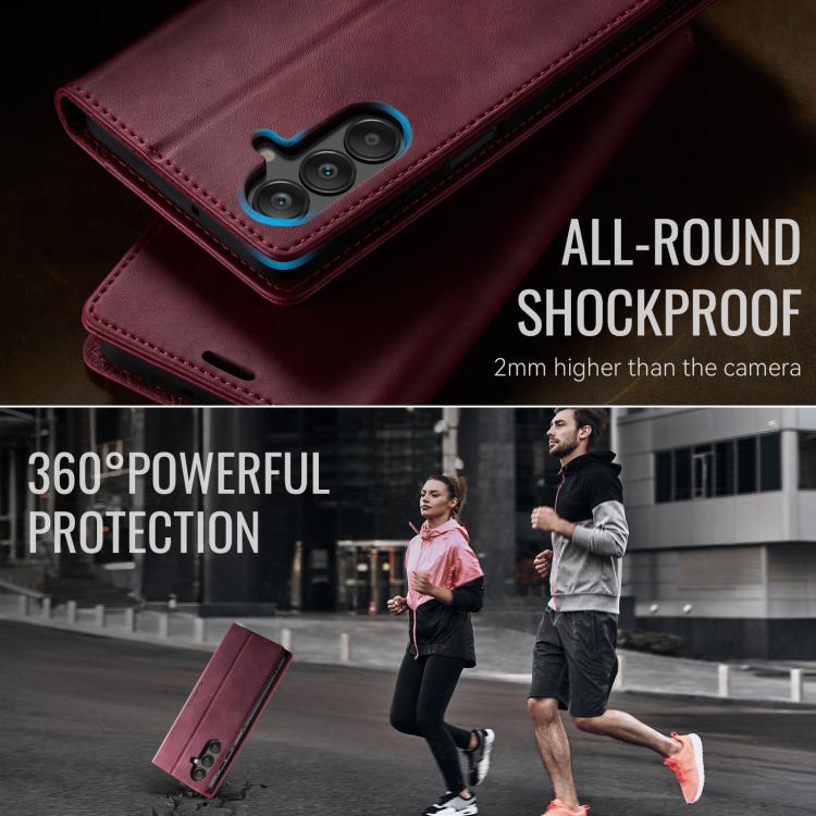 For Samsung Galaxy A16 5G CaseMe 033 Calf Leather Lining Microfibre RFID Blocking Phone Case