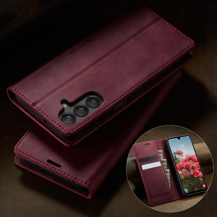 For Samsung Galaxy A16 5G CaseMe 033 Calf Leather Lining Microfibre RFID Blocking Phone Case
