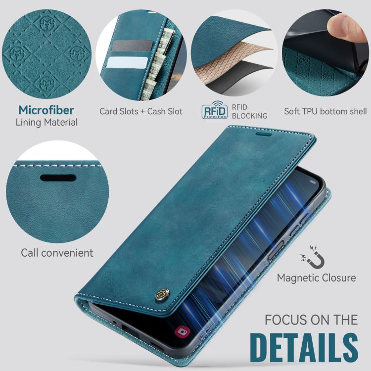 For Samsung Galaxy A16 5G CaseMe 033 Calf Leather Lining Microfibre RFID Blocking Phone Case