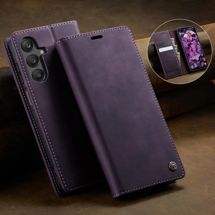 For Samsung Galaxy A16 5G CaseMe 033 Calf Leather Lining Microfibre RFID Blocking Phone Case