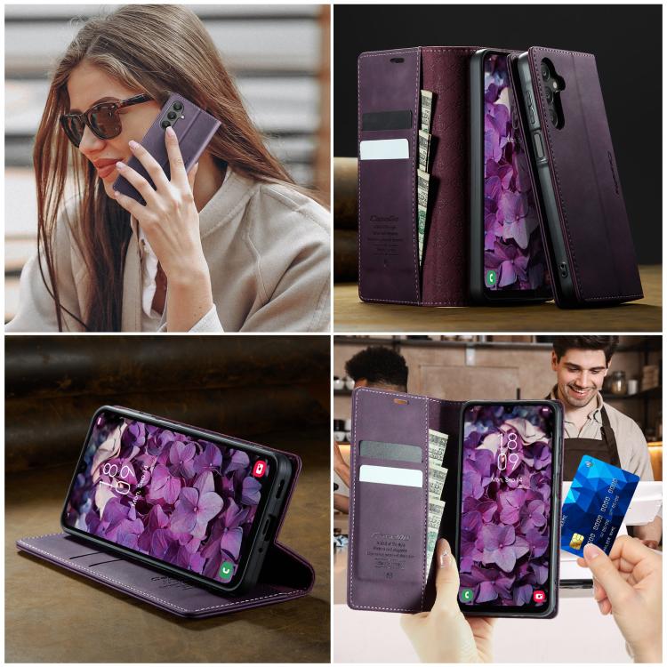 For Samsung Galaxy A16 5G CaseMe 033 Calf Leather Lining Microfibre RFID Blocking Phone Case