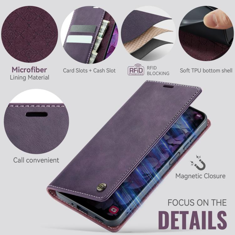 For Samsung Galaxy A16 5G CaseMe 033 Calf Leather Lining Microfibre RFID Blocking Phone Case