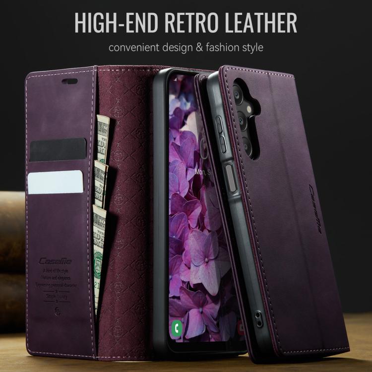 For Samsung Galaxy A16 5G CaseMe 033 Calf Leather Lining Microfibre RFID Blocking Phone Case