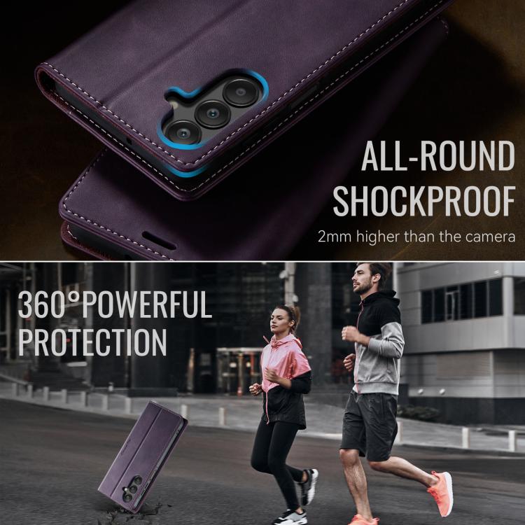 For Samsung Galaxy A16 5G CaseMe 033 Calf Leather Lining Microfibre RFID Blocking Phone Case