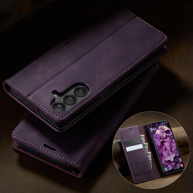 For Samsung Galaxy A16 5G CaseMe 033 Calf Leather Lining Microfibre RFID Blocking Phone Case