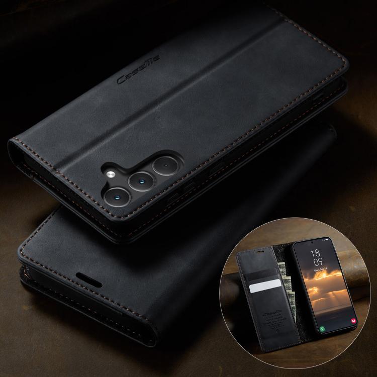 For Samsung Galaxy A35 5G CaseMe 033 Calf Leather Lining Microfibre RFID Blocking Phone Case