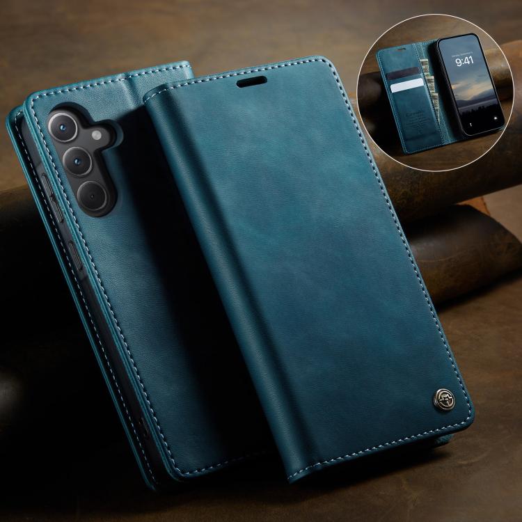 For Samsung Galaxy A35 5G CaseMe 033 Calf Leather Lining Microfibre RFID Blocking Phone Case