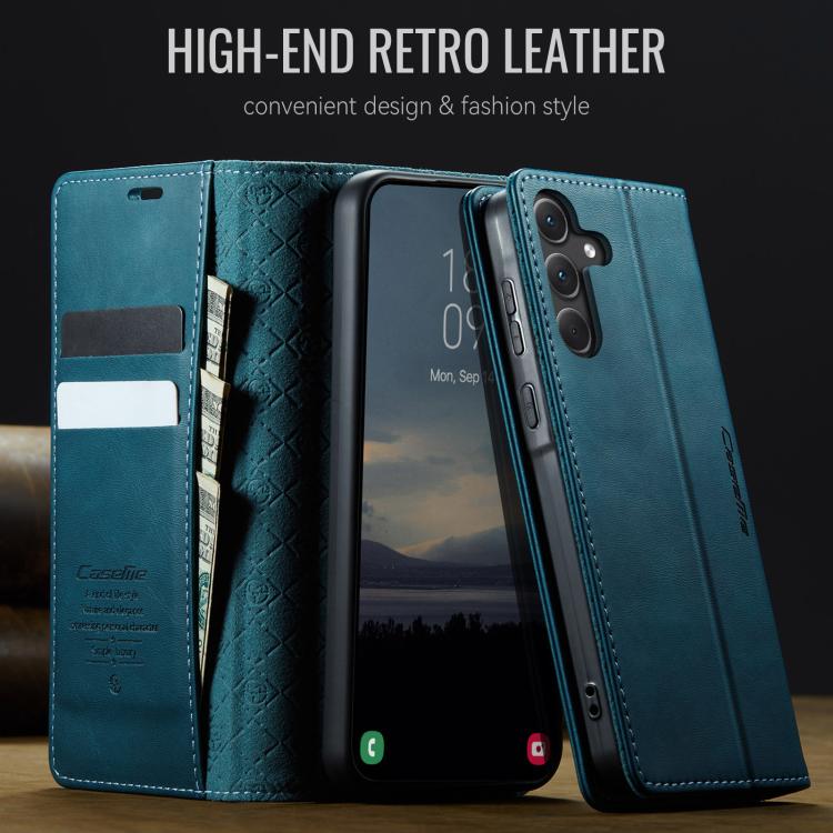 For Samsung Galaxy A35 5G CaseMe 033 Calf Leather Lining Microfibre RFID Blocking Phone Case