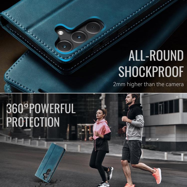 For Samsung Galaxy A35 5G CaseMe 033 Calf Leather Lining Microfibre RFID Blocking Phone Case