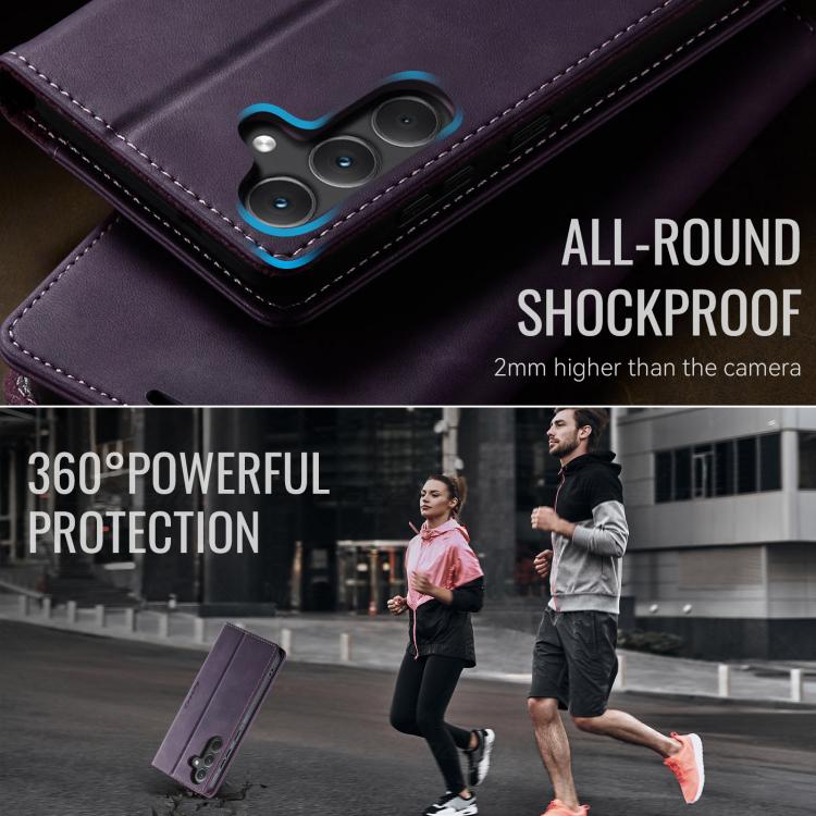 For Samsung Galaxy A35 5G CaseMe 033 Calf Leather Lining Microfibre RFID Blocking Phone Case