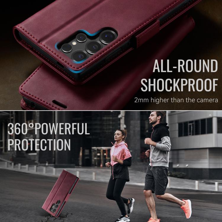 For Samsung Galaxy S24 Ultra 5G CaseMe 033 Calf Leather Lining Microfibre RFID Blocking Phone Case