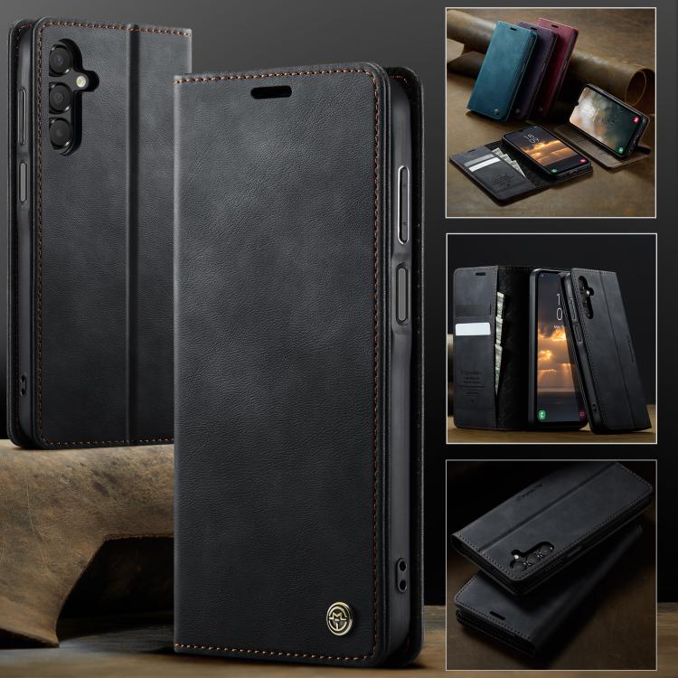 For Samsung Galaxy A15 CaseMe 033 Calf Leather Lining Microfibre RFID Blocking Phone Case