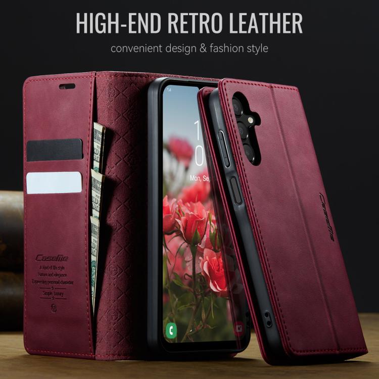 For Samsung Galaxy A15 CaseMe 033 Calf Leather Lining Microfibre RFID Blocking Phone Case