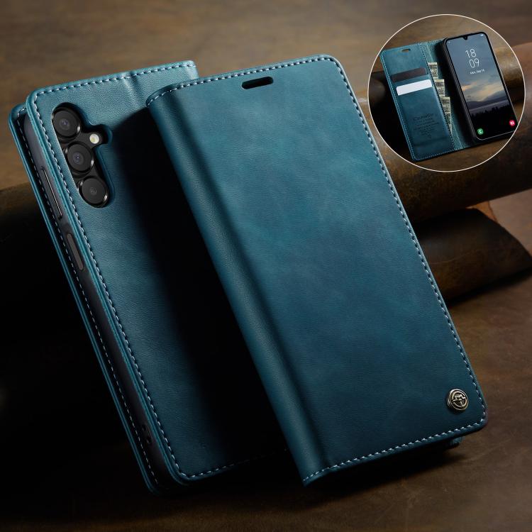For Samsung Galaxy A15 CaseMe 033 Calf Leather Lining Microfibre RFID Blocking Phone Case