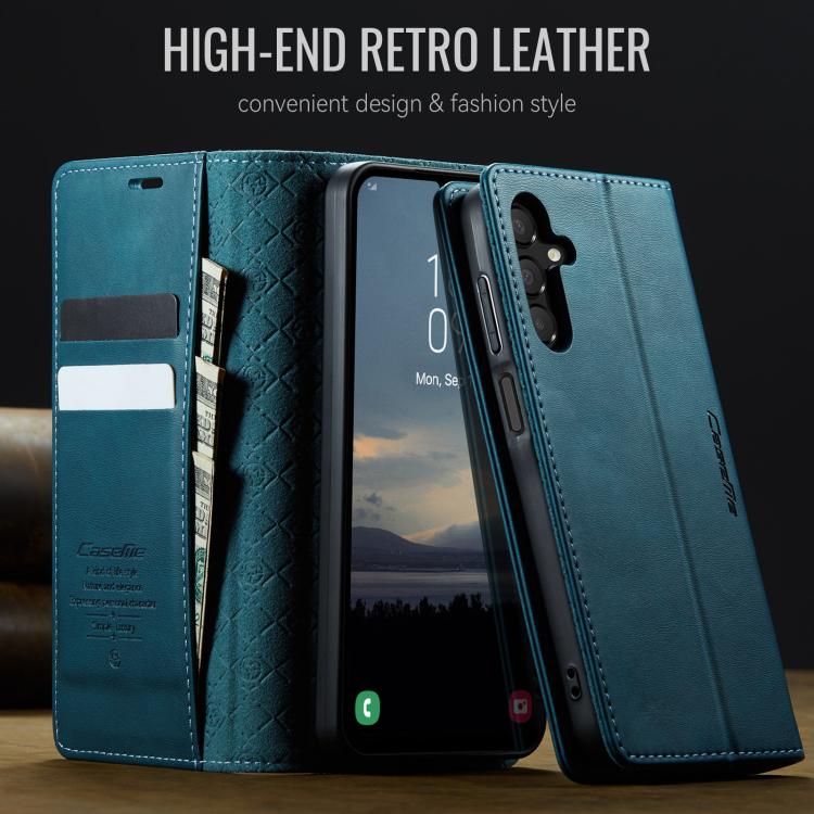 For Samsung Galaxy A15 CaseMe 033 Calf Leather Lining Microfibre RFID Blocking Phone Case