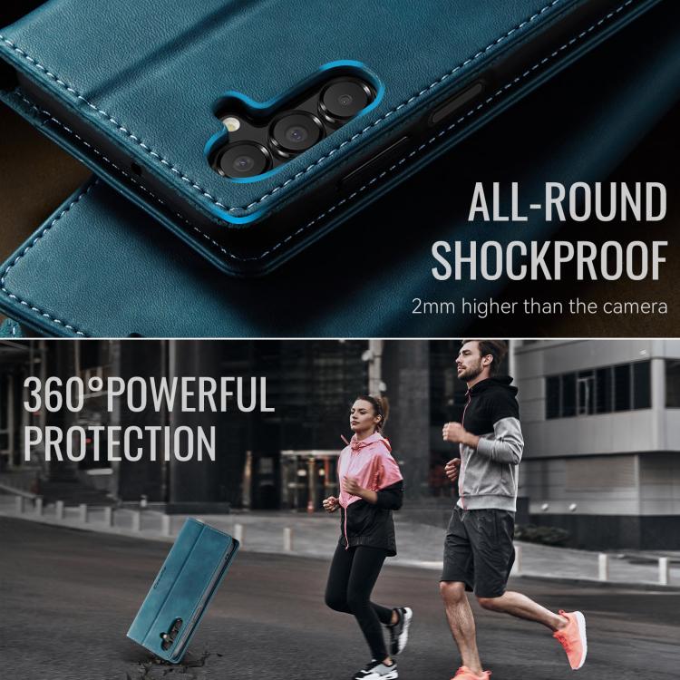 For Samsung Galaxy A15 CaseMe 033 Calf Leather Lining Microfibre RFID Blocking Phone Case