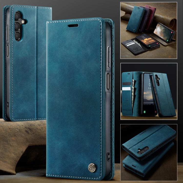 For Samsung Galaxy A15 CaseMe 033 Calf Leather Lining Microfibre RFID Blocking Phone Case
