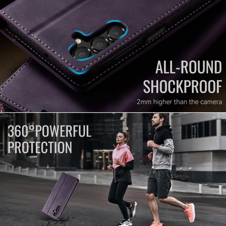 For Samsung Galaxy A15 CaseMe 033 Calf Leather Lining Microfibre RFID Blocking Phone Case