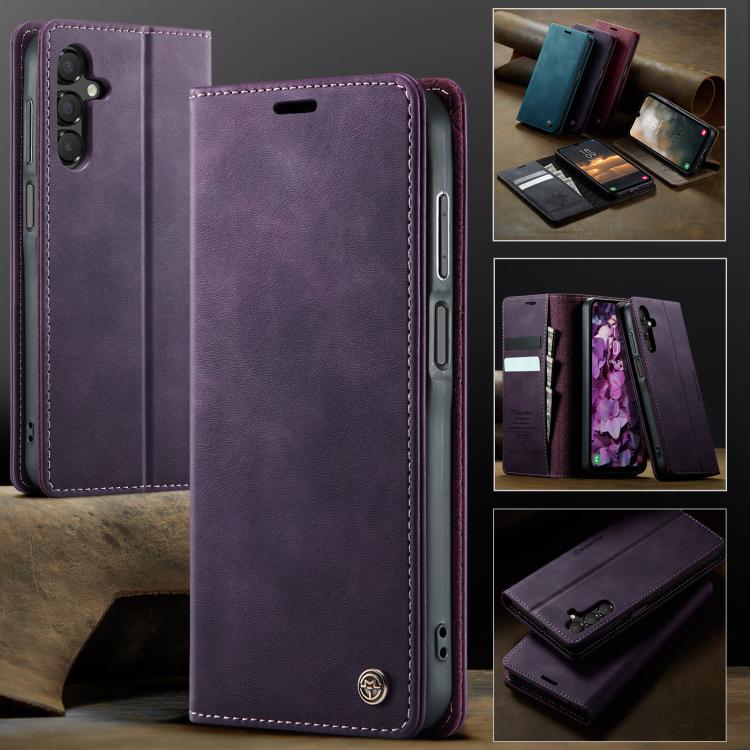 For Samsung Galaxy A15 CaseMe 033 Calf Leather Lining Microfibre RFID Blocking Phone Case