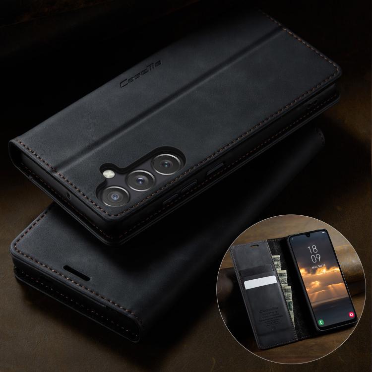 For Samsung Galaxy A24 4G CaseMe 033 Calf Leather Lining Microfibre RFID Blocking Phone Case